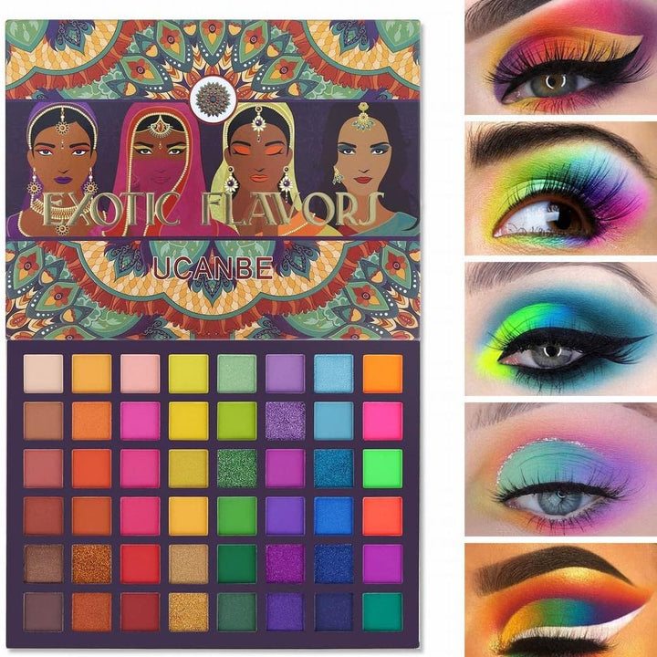 Paletas De Sombras De Ojos 48 Coloridas Profesionales - Sombra De Ojos Brillantes Y Mate - Paleta De Maquillaje Para Looks Cotidianos O Únicos