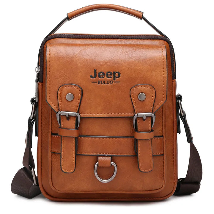 JEEP BULUO Bolso de Negocios Multifuncional para Hombre, Nuevo Bolso de Hombro para Hombre, Gran Capacidad, de Cuero, Tipo Mensajero, Bandolera, Gran Marca