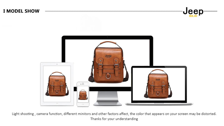 JEEP BULUO Bolso de Negocios Multifuncional para Hombre, Nuevo Bolso de Hombro para Hombre, Gran Capacidad, de Cuero, Tipo Mensajero, Bandolera, Gran Marca