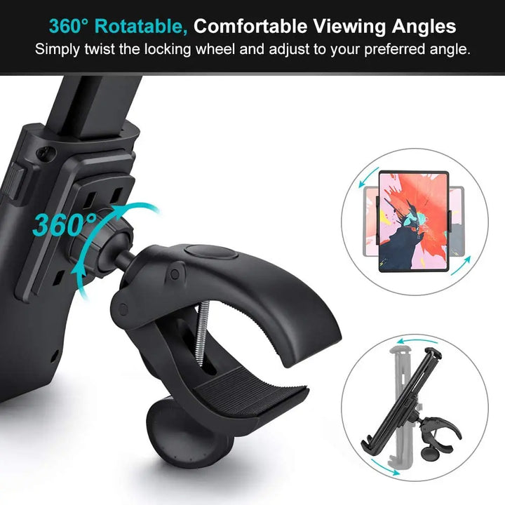 Untoom Bike Tablet Holder Indoor Gym Treadmill Handlebar Bracket Stand for Tablet Mobile Phone Support For 4-12inch Devices iPad