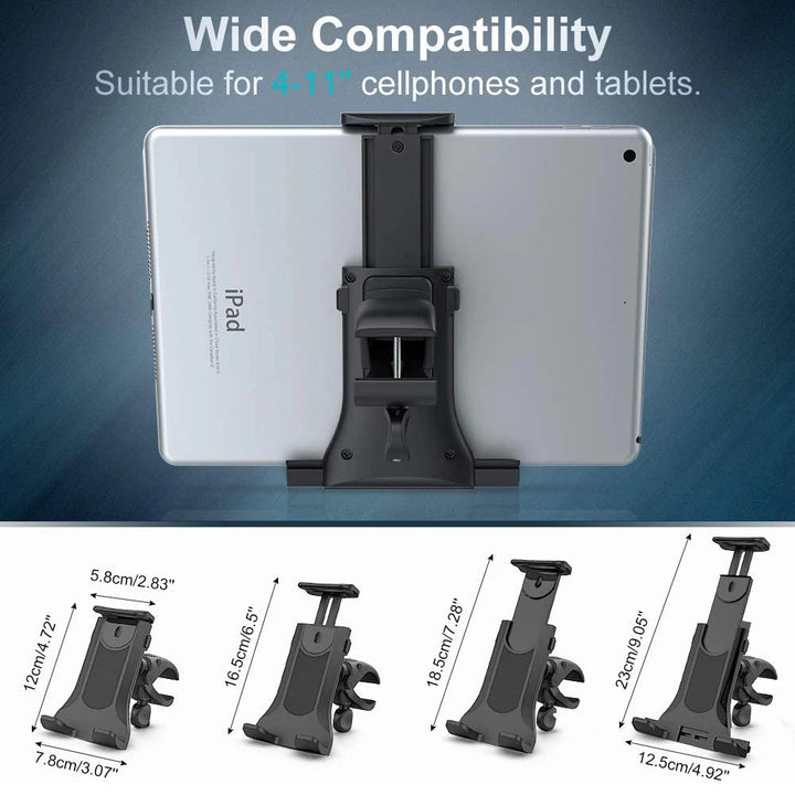 Untoom Bike Tablet Holder Indoor Gym Treadmill Handlebar Bracket Stand for Tablet Mobile Phone Support For 4-12inch Devices iPad
