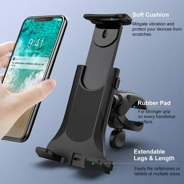 Untoom Bike Tablet Holder Indoor Gym Treadmill Handlebar Bracket Stand for Tablet Mobile Phone Support For 4-12inch Devices iPad