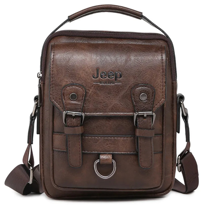 JEEP BULUO Bolso de Negocios Multifuncional para Hombre, Nuevo Bolso de Hombro para Hombre, Gran Capacidad, de Cuero, Tipo Mensajero, Bandolera, Gran Marca
