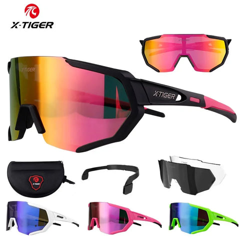 Gafas de Ciclismo X-TIGER Premium - 3 Lentes Intercambiables - Protección UV400