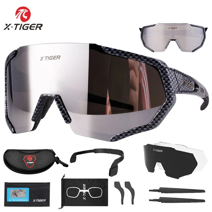 Gafas de Ciclismo X-TIGER Premium - 3 Lentes Intercambiables - Protección UV400
