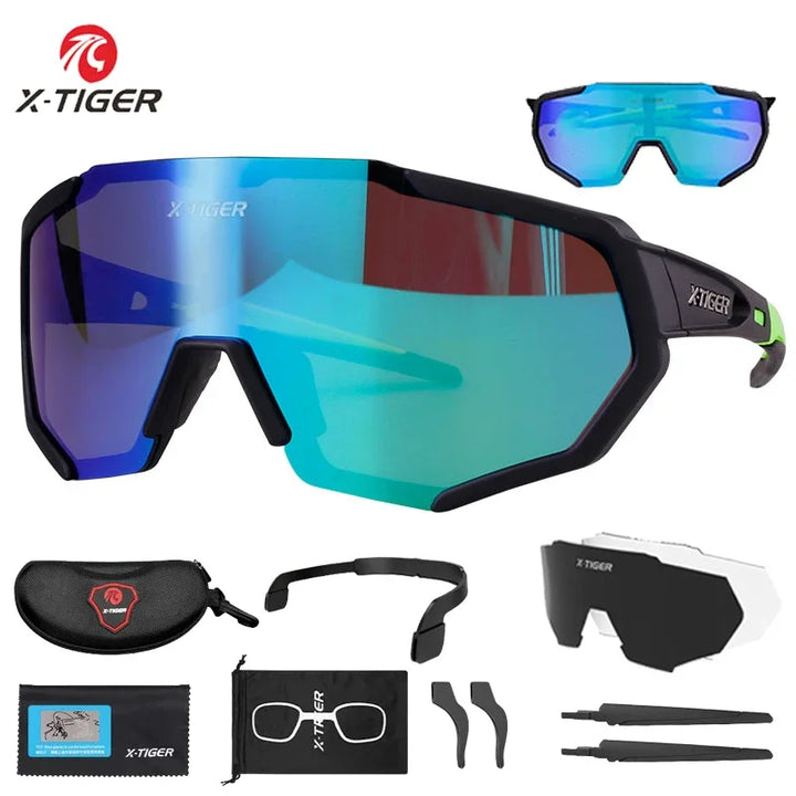 Gafas de Ciclismo X-TIGER Premium - 3 Lentes Intercambiables - Protección UV400