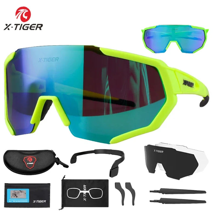 Gafas de Ciclismo X-TIGER Premium - 3 Lentes Intercambiables - Protección UV400