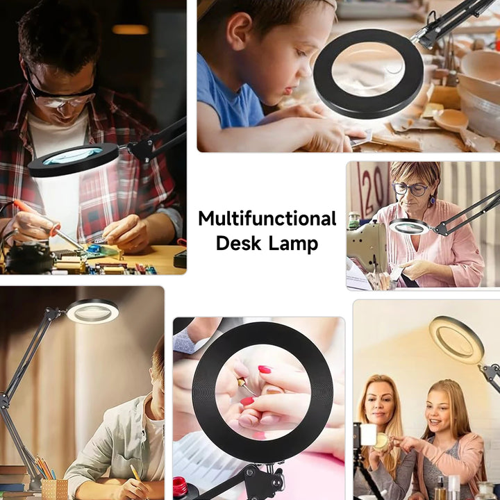 LUPA LED PROFESIONAL 10X - 72 Luces Ajustables + Soporte - ¡Precisión Perfecta para Soldadura y Belleza!