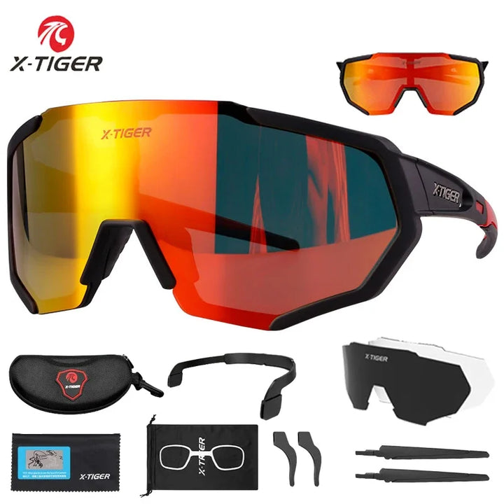 Gafas de Ciclismo X-TIGER Premium - 3 Lentes Intercambiables - Protección UV400