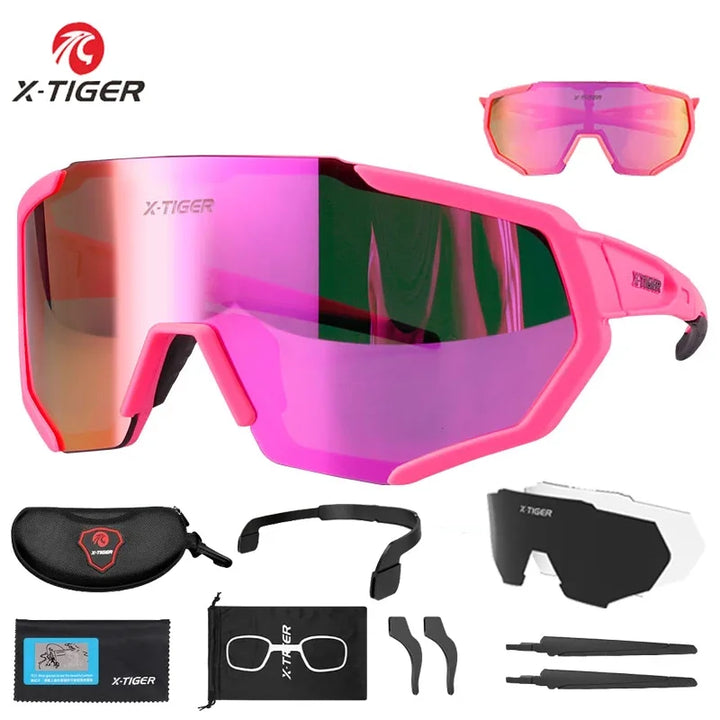 Gafas de Ciclismo X-TIGER Premium - 3 Lentes Intercambiables - Protección UV400