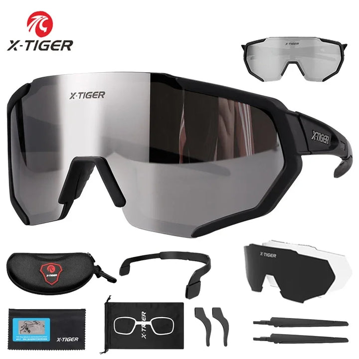 Gafas de Ciclismo X-TIGER Premium - 3 Lentes Intercambiables - Protección UV400