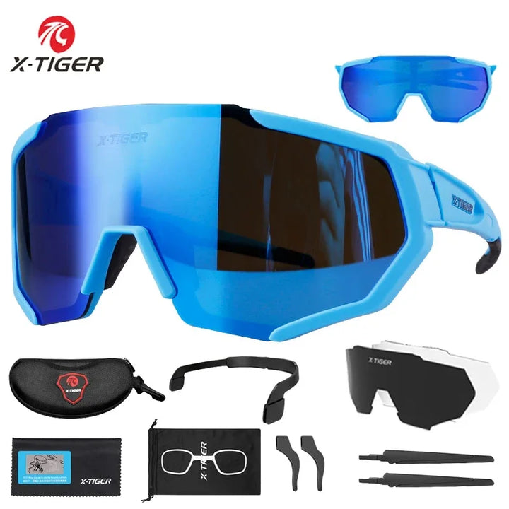 Gafas de Ciclismo X-TIGER Premium - 3 Lentes Intercambiables - Protección UV400