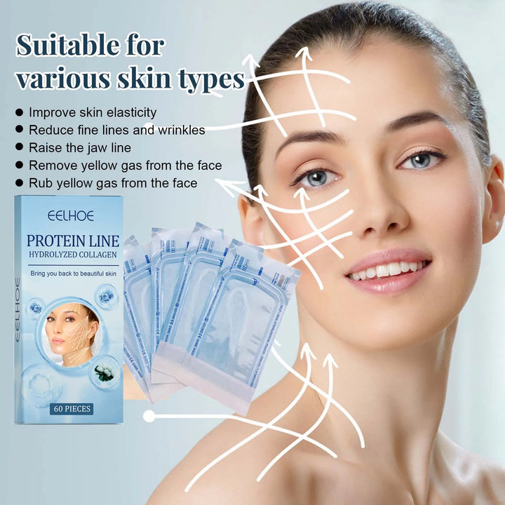 Hilos Faciales de Colágeno Dorado 60 pcs – Efecto Lifting Sin Agujas