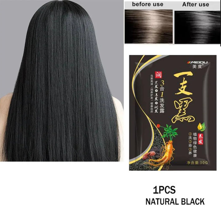 Champú Tinte Herbal 3 en 1 – Cubre Canas y Nutre el Cabello