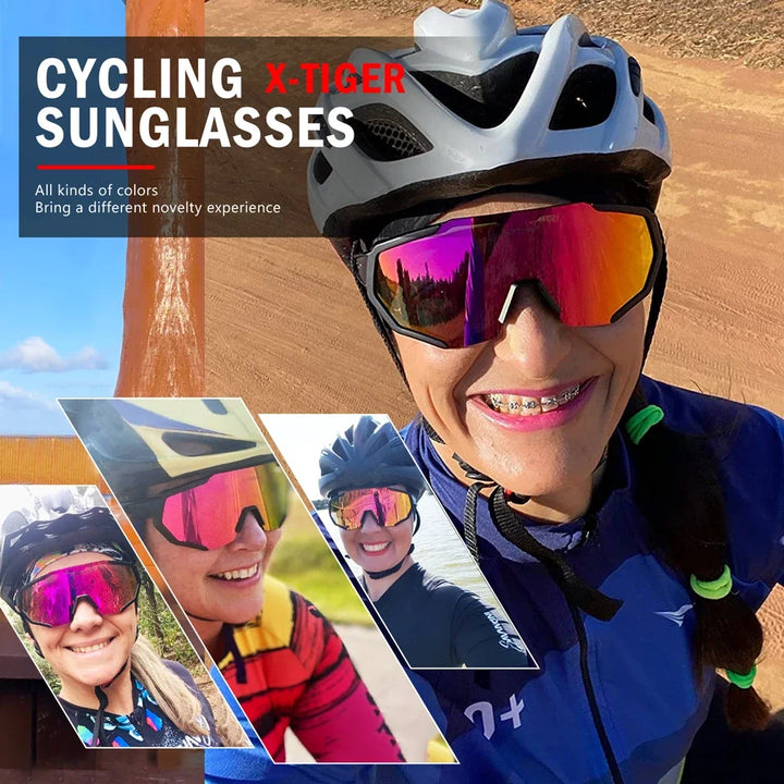 Gafas de Ciclismo X-TIGER Premium - 3 Lentes Intercambiables - Protección UV400