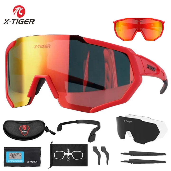 Gafas de Ciclismo X-TIGER Premium - 3 Lentes Intercambiables - Protección UV400