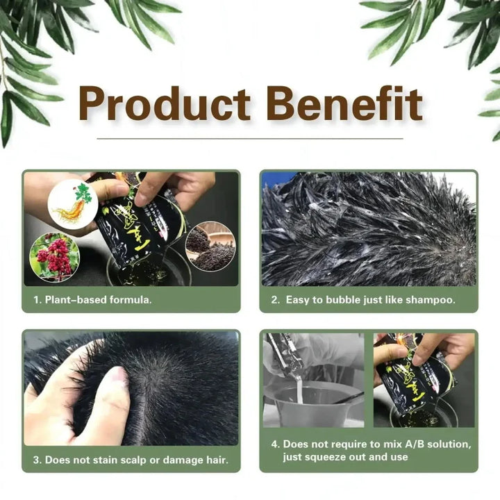 Champú Tinte Herbal 3 en 1 – Cubre Canas y Nutre el Cabello