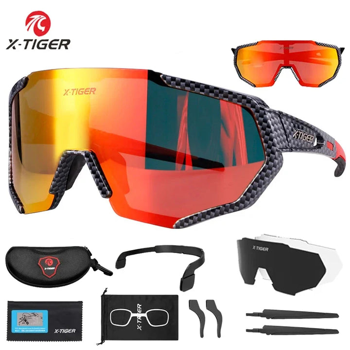 Gafas de Ciclismo X-TIGER Premium - 3 Lentes Intercambiables - Protección UV400