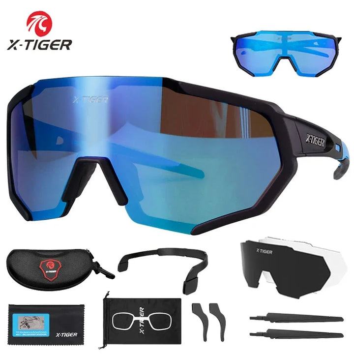 Gafas de Ciclismo X-TIGER Premium - 3 Lentes Intercambiables - Protección UV400