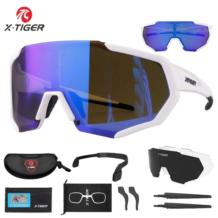 Gafas de Ciclismo X-TIGER Premium - 3 Lentes Intercambiables - Protección UV400
