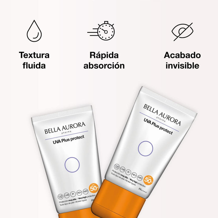 BELLA AURORA - UVA plus Protect, Protector Solar Facial Antimanchas SPF50+, Protección Solar Antimanchas Para Cualquier Tipo De Piel